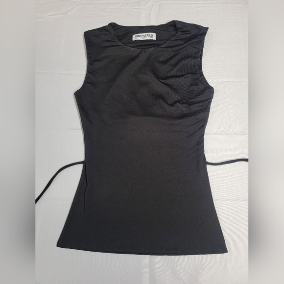 Princess Polly Uzo Top Black Lower Impact Size 0 Open Back Top - Picture 12 of 12